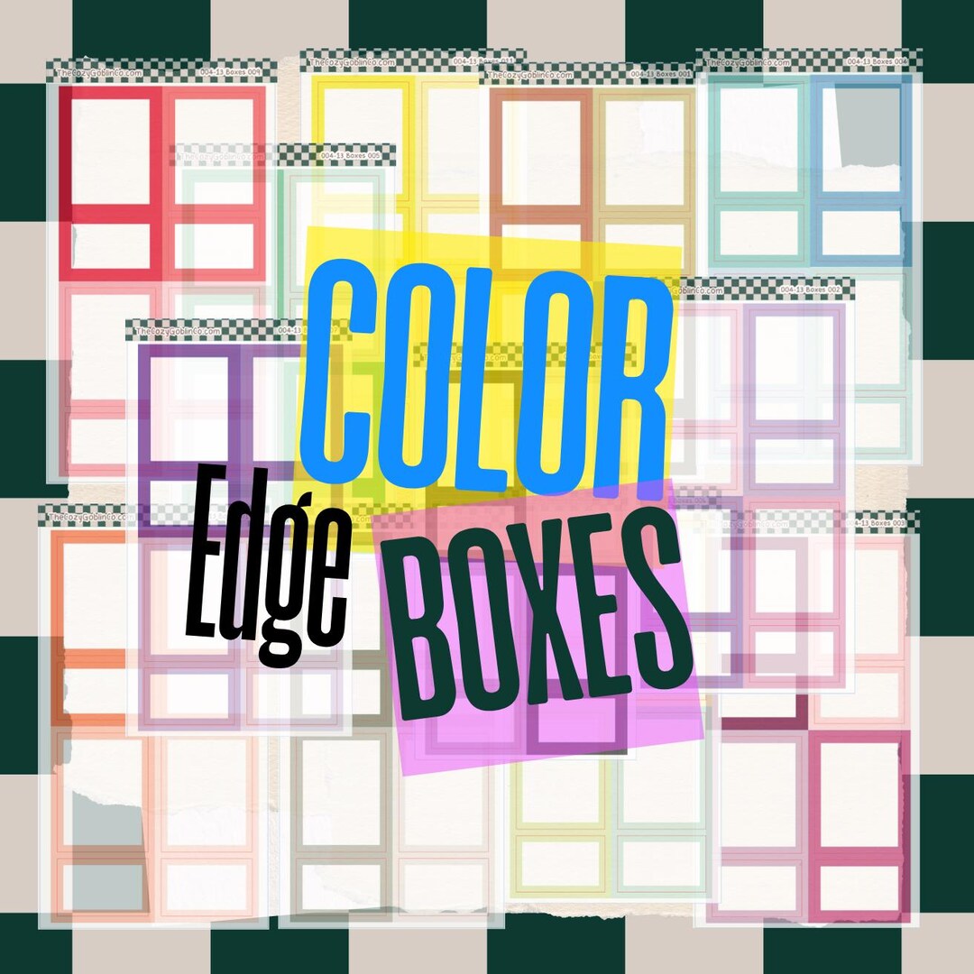 Visual Edge Sticker Color Edge Boxes Journal Stickers | Planner Stickers - Etsy