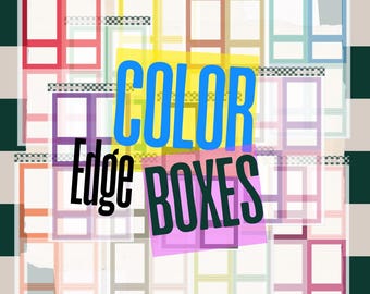 Color edge boxes Journal Stickers | Planner Stickers