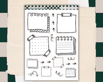 Doodle Notes Journal Stickers | Planner Stickers