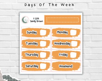 Days of the Week Stickers | Stickers | Functionals | StuckOnCreations | F-109