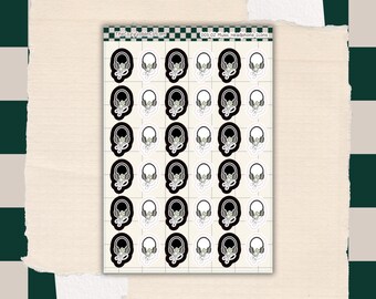 Music Headphone Icon Journal Stickers | Planner Stickers