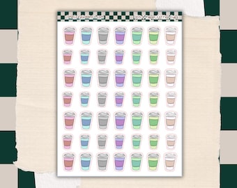 Papieren koffiekopje dagboekstickers | Plannerstickers