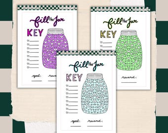 Fill the Jar Goal Tracker Stickers | Habit Reward Chart Page