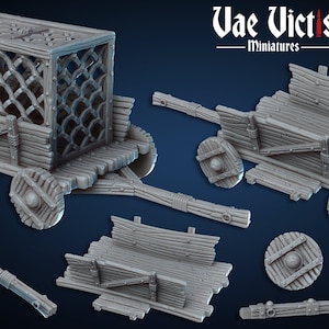 Wózek RPG miniaturowe meble 3D Drukowane 28 mm Rozrzucanie Teren Stołowy Fantasy Sceneria Gry D&D rekwizyty Pathfinder