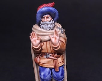 Merchant Market NPC Painted RPG Miniature 3D Resin Printed 28-32mm Tabletop Fantasy Gaming D&D Pathfinder Frostgrave