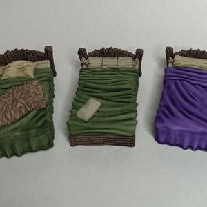 Bedden RPG miniatuurmeubels 3D-geprint 28 mm verspreid terrein Tafelblad Fantasy Scenery Gaming D&D-rekwisieten pathfinder