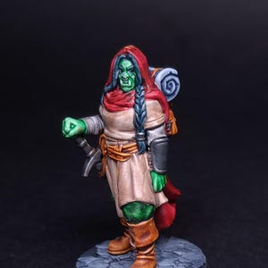 Orc Ranger King NPC forest woods painted Dungeons and Dragons Mini RPG Tabletop Miniature DnD Painting Pathfinder 5e DnD gift