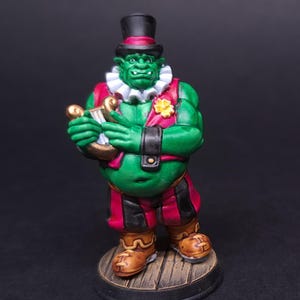 Lyra Playing Ogre Carnival Painted Dance Tavern NPC painted Dungeons and Dragons Mini RPG Tabletop Miniature DnD Painting Pathfinder 5e gift