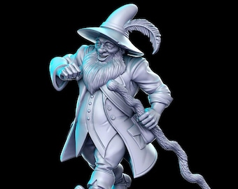 Tim Hombadur Wandering Magician Resin Miniature Middle Earth 28mm 32mm Scale DND Pathfinder Tabletop Against the Shadows 2 RN Estudio