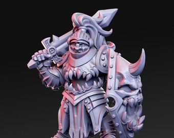 Grumm Paladin Warrior dnd miniature 3D Resin Printed 28-32mm Tabletop Fantasy Gaming D&D Pathfinder Frostgrave RN Estudio