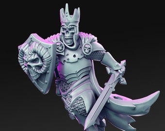 Bonythan Lich King Skeleton Undead Warrior dnd miniature  Resin Printed 28-32mm miniature Tabletop Fantasy Gaming D&D Pathfinder Frostgrave