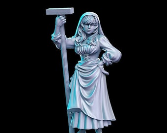Agnes female dyer NPC D&D Resin Printed 32mm / 28mm Miniature Dungeons Dragons DnD Pathfinder Tabletop Display Witcher 3 RN Estudio