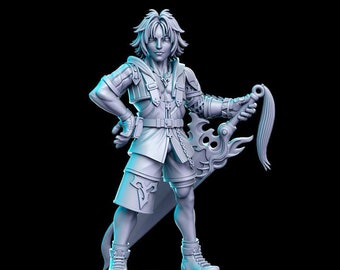Tithonus Dragoon Warrior 3D D&D Resin Printed 32mm/28mm Miniature Dungeons Dragons DnD Pathfinder Tabletop Display RPG RN Estudio JRPG Vol.5