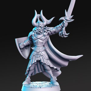 Warlord Fighter Paladin Tarkon D&D Resina 3D stampata 32mm / 28mm Miniature Dungeons Dragons DnD Pathfinder Display da tavolo RPG RN Estudio