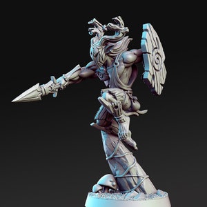 Forest Elf Miniature: Quickspear, Resin Printed RPG Model (28-32mm)