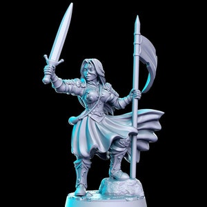 Aegwynne Battlemaiden Resin Miniature Middle Earth 28mm 32mm Scales DND Pathfinder Tabletop Games Against the Shadows Vol 2 RN Estudio