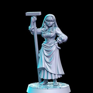 Agnes Färberin NPC D & D Resin Printed 32mm / 28mm Miniatur Dungeons Dragons DnD Pathfinder Tabletop Display Witcher 3 RN Estudio