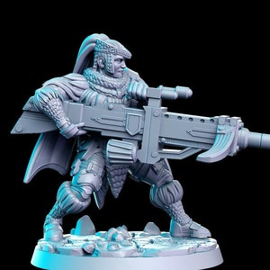 Muacaitl Bowgun che brandisce il cacciatore D&D Resina stampata 32mm / 28mm Miniature Dungeons Dragons Pathfinder RPG RN Estudio