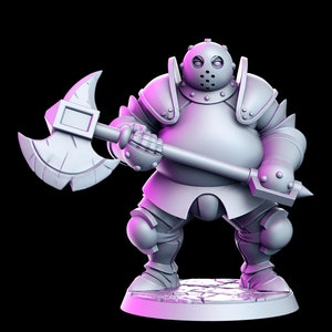 Berserker Dhruun &quot;Bazuso&quot; Grey Knight Age of Darkness D&D 3D Resin Printed 32mm / 28mm Miniature Dungeons Dragons Pathfinder RPG RN Estudio