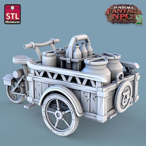 Milkman Cart Dungeons and Dragons, Pathfinder, Tabletop Gaming 28mm Terrain RPG