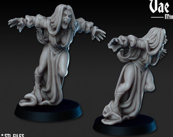 Vampire Queen female RPG Miniature 3D Resin Printed 28-32mm Tabletop Fantasy Gaming D&D Pathfinder Frostgrave  Kingdom of Tiradom