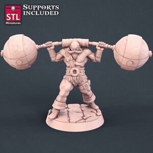 Carnival Strongman dnd miniature 3D Resin Printed 32mm Tabletop Fantasy Gaming D&D Pathfinder Frostgrave RN Estudio