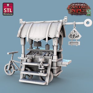 Candy Seller Cart Dungeons and Dragons, Pathfinder, Tabletop Gaming 28mm Terrain RPG