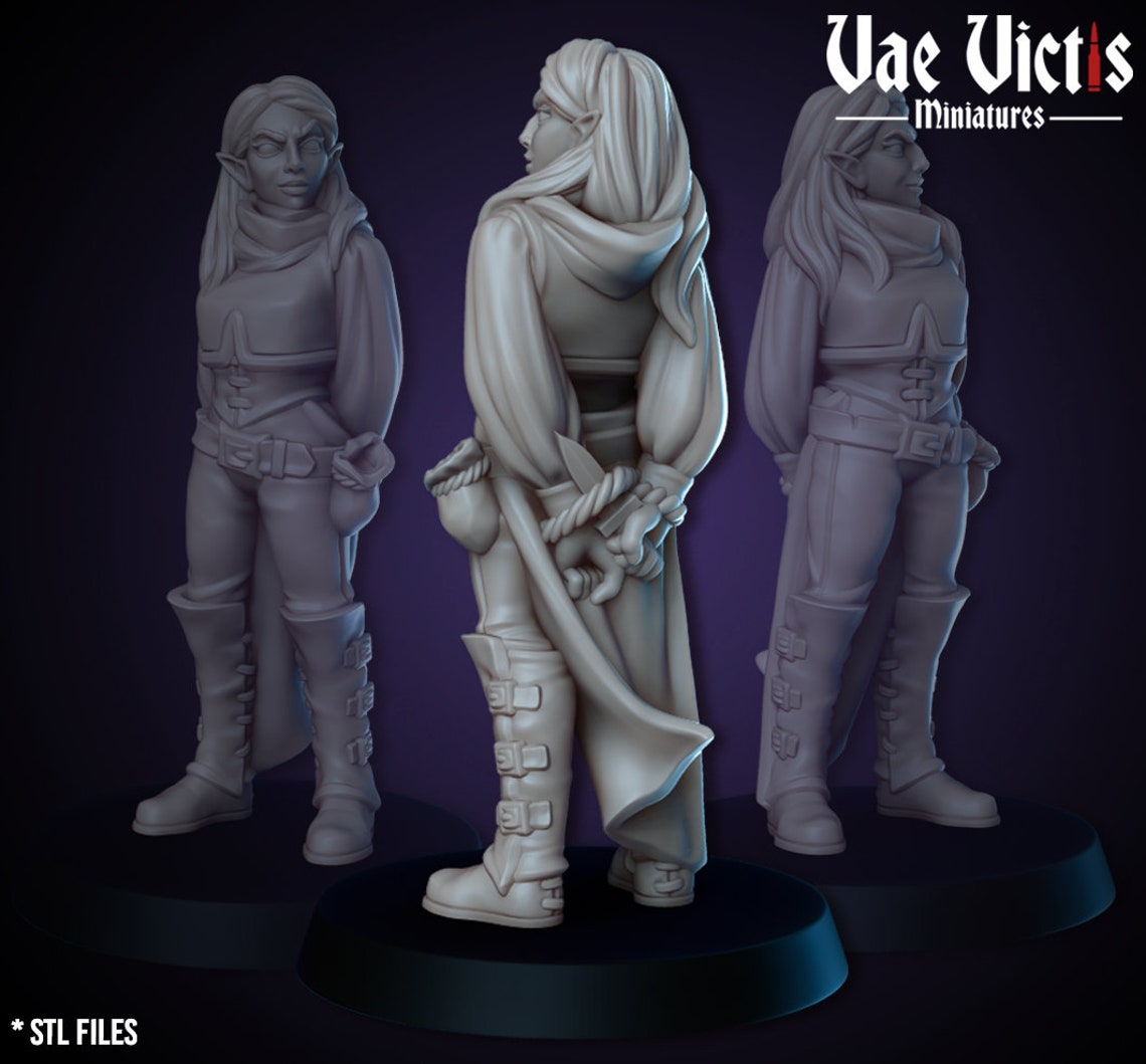 Elf Prisoner Prison RPG Miniature 3D Resin Printed 28-32mm - Etsy