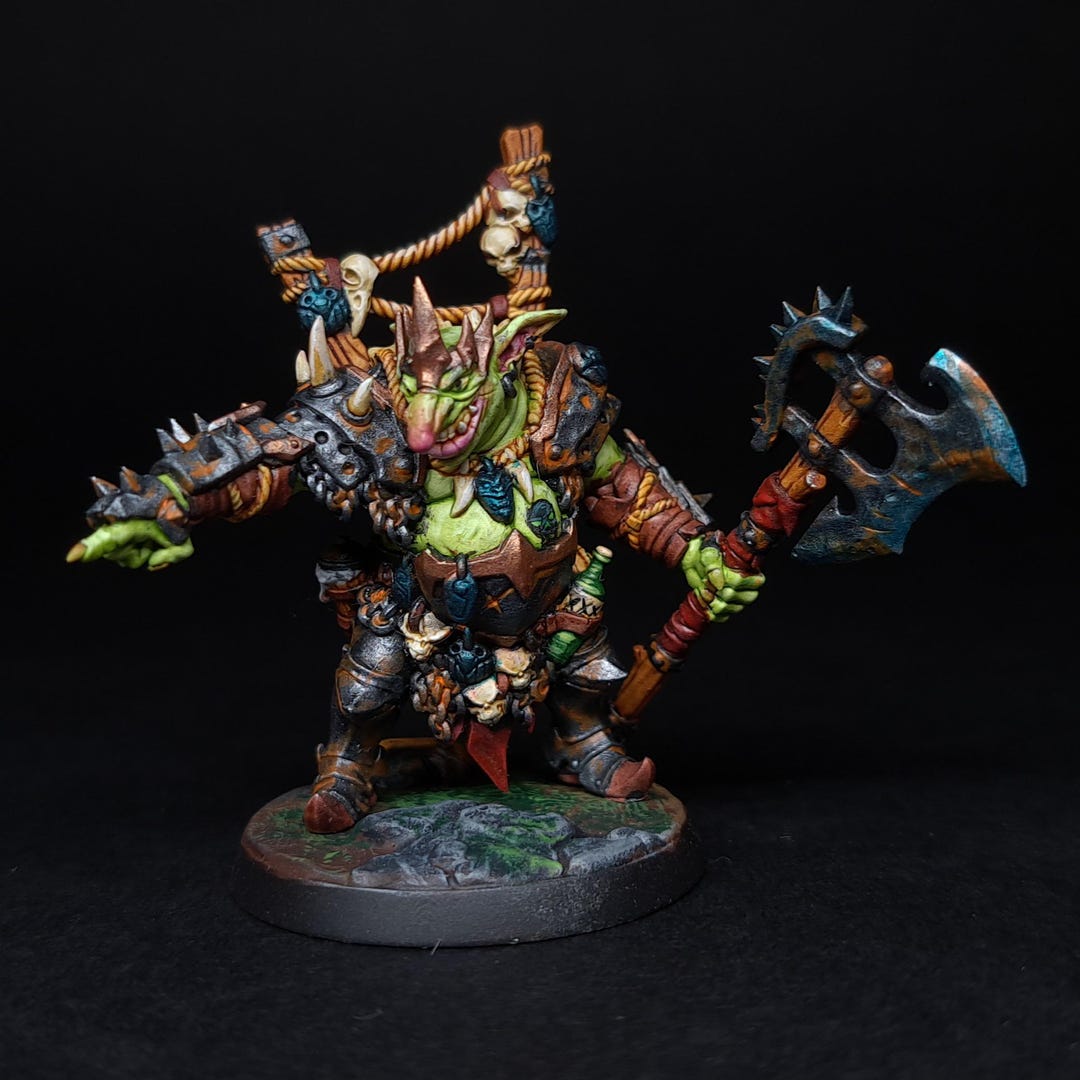 Painted Goblin Boss Miniature Captain: Warrior for Dungeons and Dragons ...