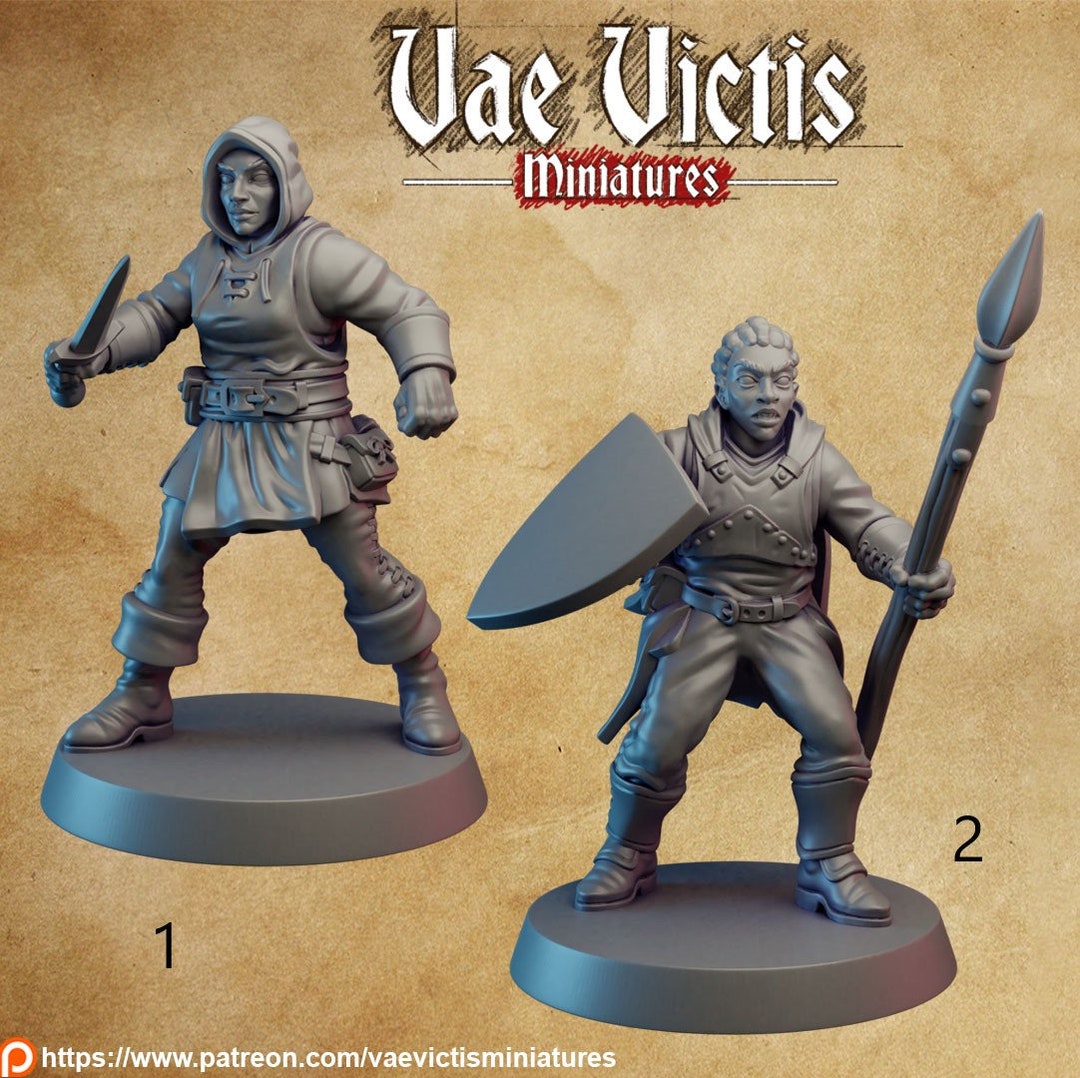 Mercenary RPG Miniature 3D Resin Printed 28-32mm Tabletop Fantasy ...