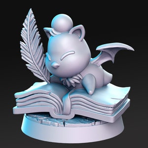 Mifah Batomon Scribe D&D Resina 3D stampata 32mm / 28mm Miniature Dungeons Dragons Pathfinder Final Fantasy Moogle Display RPG RN Estudio