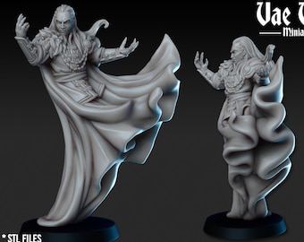 Vampire Lord male RPG Miniature 3D Resin Printed 28-32mm Tabletop Fantasy Gaming D&D Pathfinder Frostgrave  Kingdom of Tiradom