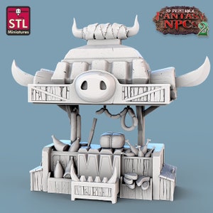 Orc Butcher Counter Dungeons and Dragons, Pathfinder, Tabletop Gaming 28mm Terrain RPG