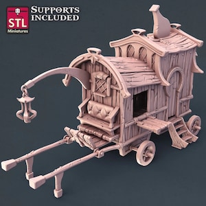 Merchant Cart Dungeons and Dragons, Pathfinder, Tabletop Gaming 28mm Terrain RPG