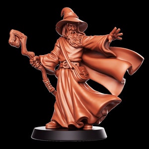 Amlund Maegon Wizard Mage dnd miniature Resin Printed 28-32mm miniature Tabletop Fantasy Gaming D&D Pathfinder Frostgrave RN Estudio