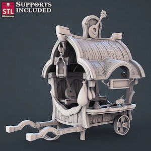 Musician's Cart Dungeons and Dragons, Pathfinder, Tabletop Gaming 28 mm Terrain RPG