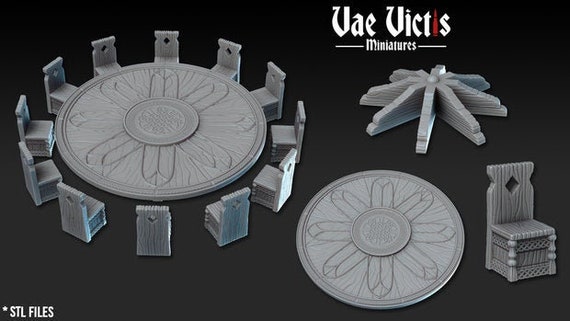 Round Table furniture RPG miniature 3D Printed 28mm Scatter | Etsy
