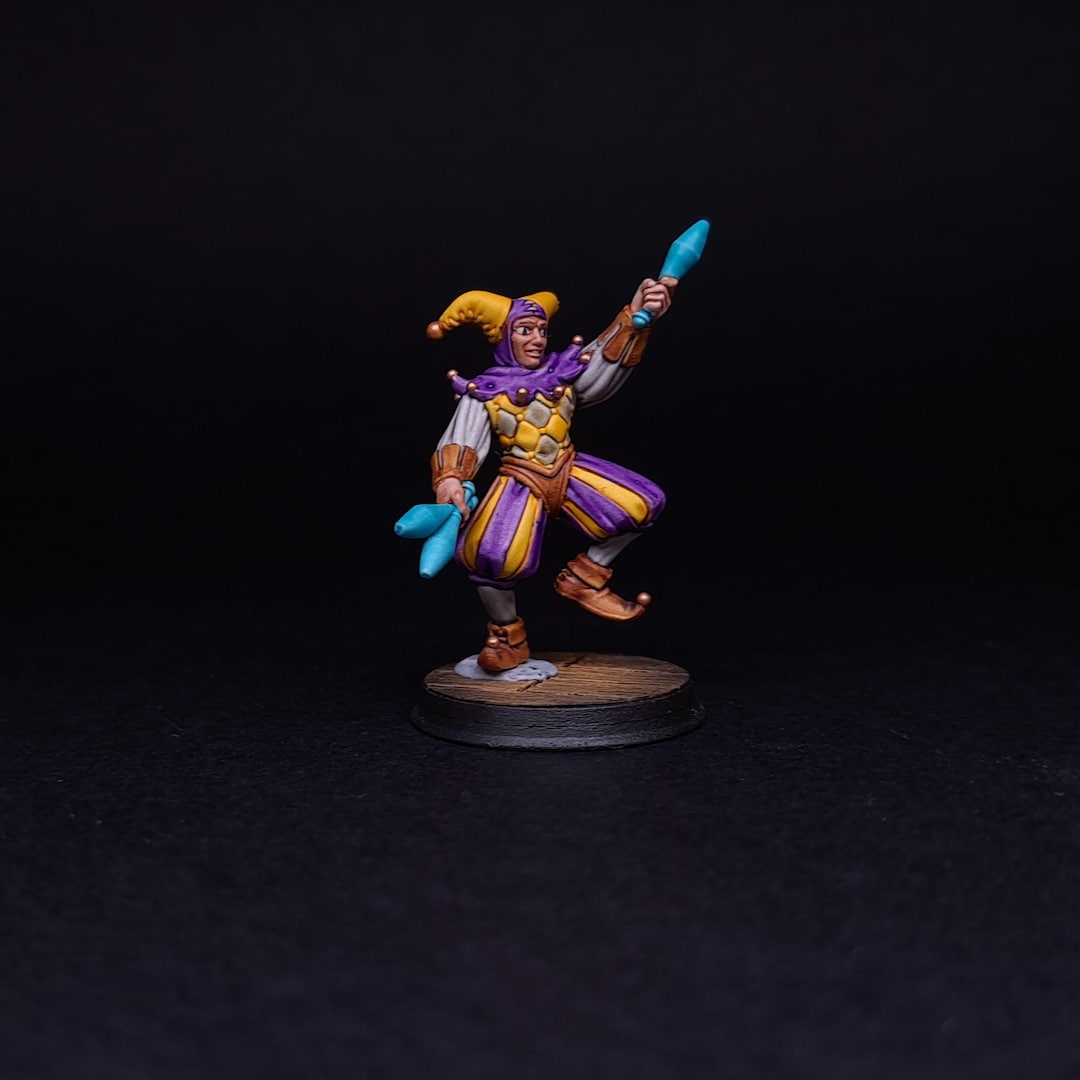 Rpg Jester Painted Resin Jester Dnd Miniature: 28-32mm RPG Tabletop Gaming Figure ...
