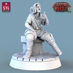 Townsfolk H NPC dnd miniatuur 3D hars gedrukt 32 mm tafelblad Fantasy Gaming D&D Pathfinder Frostgrave RN Estudio