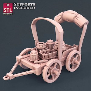 Vendor Cart Dungeons and Dragons, Pathfinder, Tabletop Gaming 28 mm Terrain RPG