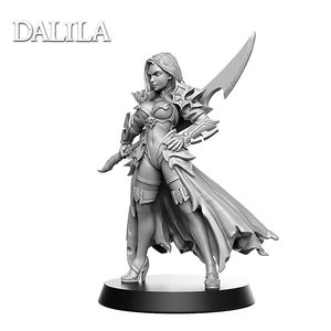 Dalila Swords Woman dnd miniatura Resina stampata 28-32mm miniatura Tavolo Fantasy Gaming D&D Pathfinder Frostgrave RN Estudio
