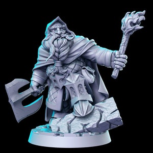 Balin Dwarf Axe Torch | Fantasy Miniature | DnD Miniature | RPG | Tabletop Game | Pathfinder | RN Estudio