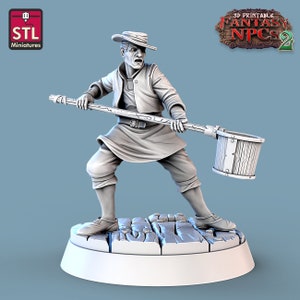 Winemaker F NPC  dnd miniature 3D Resin Printed 32mm Tabletop Fantasy Gaming D&D Pathfinder Frostgrave RN Estudio
