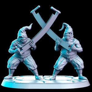 Berserk Twin Saw Short Torturers Age of Darkness D&D Resin Stampato 32mm 28mm Miniature Dungeons Dragons Pathfinder RN Estudio