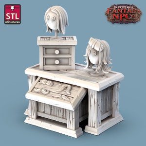 Barber Wig Display Dungeons and Dragons, Pathfinder, Tabletop Gaming 28mm Terrain RPG