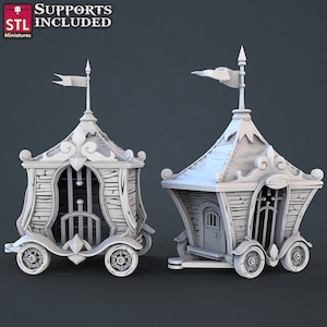 カーニバルケージカート ダンジョンズ＆ドラゴンズ、パスファインダー、テーブルトップゲーム 28 mm 地形 RPG