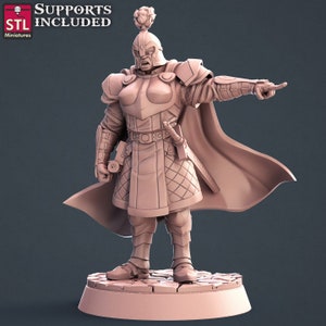 City Guard Commander dnd miniature 3D Resin Printed 32mm Tabletop Fantasy Gaming D&D Pathfinder Frostgrave RN Estudio