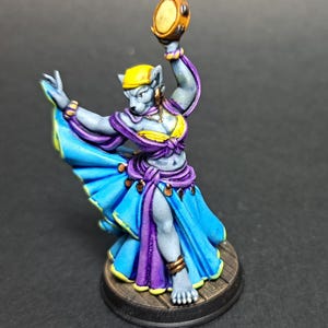 Tabaxi Dancer Music Tavern painted Dungeons and Dragons Mini RPG Tabletop Miniature DnD Painting Pathfinder 5e DnD gift