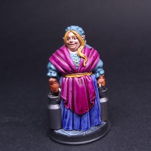 Townfolk Elf Lady NPC Merchant Milk Female painted Dungeons and Dragons Mini RPG Tabletop Miniature DnD Painting Pathfinder 5e DnD gift