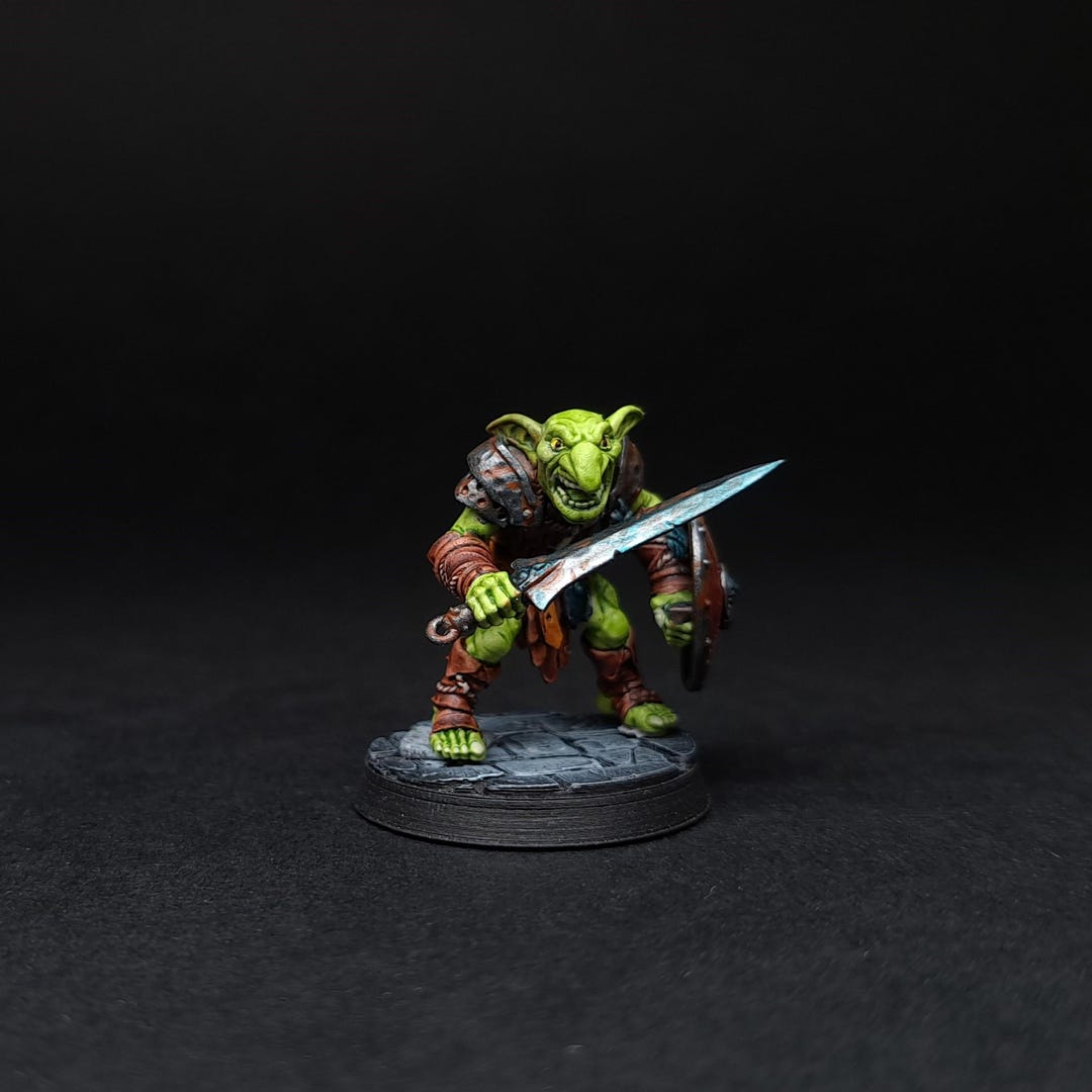 Painted Goblin Miniature 10: Warrior NPC for Dungeons and Dragons ...